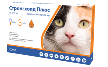 Краплі Стронгхолд Плюс 30мг краплі для котів 2.5-5 кг від зовнішніх та внутрішніх паразитів 0.5 мл - 1 піпетка