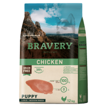 Сухий корм Bravery Dog Chicken Puppy Large/Medium для цуценят cередніх та великих порід з куркою - 12 кг
