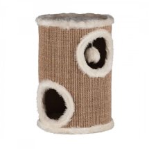 Дряпка Trixie для котів Edoardo з будиночком та іграшкою на мотузці сизаль/плюш бежева 33х50 см - 1 шт