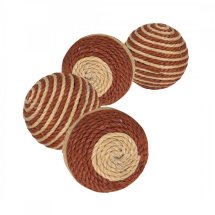 Іграшка Trixie для котів М'ячик смугастий пластикова основа бавовна 4.5 см - 1 шт