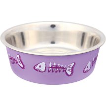 Миска Trixie для котів на гумовій основі з рибками пластикове покриття металева 12 см 250 мл - 1 шт