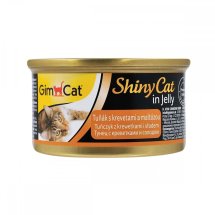Вологий корм GimCat Shiny Cat для котів з тунцем креветками та мальтом в желе - 70 г