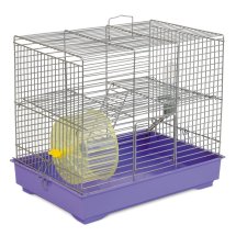 Клітка Природа Міккі для дрібних декоративних гризунів з колесом хром/фіолетова 37x25x30 см - 1 шт