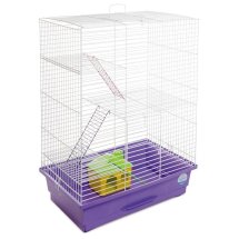 Клітка Природа Нюра для дрібних декоративних гризунів з будиночком біла/фіолетова 44x27x59 см - 1 шт