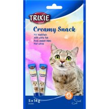Ласощі Trixie Creamy Snacks для котів з білою риби - 5х14 г