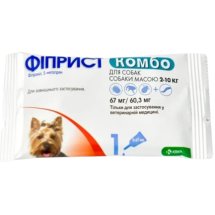 Краплі Фіприст Комбо для собак 2-10 кг від бліх та кліщів 0.67 мл - 1 піпетка