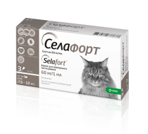 Краплі Селафорт Спот Он для котів 7.6-10 кг від бліх кліщів та гельмінтів (60мг/1мл) - 1 піпетка