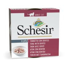 Вологий корм Schesir Cat Tuna with Dentex ТУНЕЦЬ З ЗУБАНОМ в желе для котів - 85 г