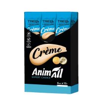 Ласощі Animall Cat Сreme для котів зі смаком тунця з креветками - 6х15 г