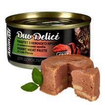 Вологий корм Animall Cat Duo Delice для котів паштет з кроля зі штамточками краба - 80 г