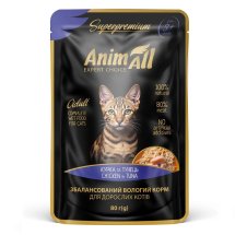 Вологий корм Animall Cat Пауч для котів Тунець з куркою - 80 г