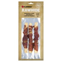 Жувальні стіки Flamingo Dog для собак обгорнуті з м'ясом кролика 17 см 3 шт - 155 г