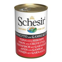 Вологий корм Schesir Cat Tuna with Shrimps ТУНЕЦЬ З КРЕВЕТКАМИ в желе для котів - 140 г