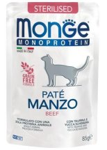 Вологий корм Monge Cat MONOPROTEIN Sterilised для стерилізованих котів 100% яловичина - 85 г