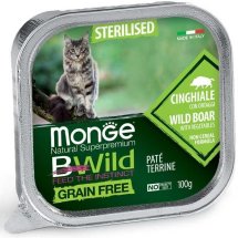 Вологий корм Monge Cat Bwild Grain Free Wet Sterilised для стерилізованих котів кабан з овочами - 100 г