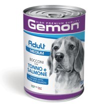Вологий корм Gemon Dog Wet Medium Adult для собак шматочки з тунцем та лососем - 415 г