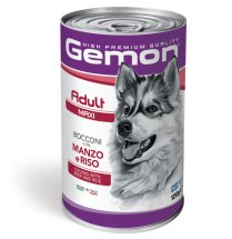 Вологий корм Gemon Dog Wet Maxi Adult для собак шматочки з яловичиною та рисом - 1.25 кг