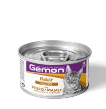 Вологий корм Gemon Cat Adult для котів мусс куркою та свининою - 85 г