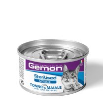 Вологий корм Gemon Cat Adult Sterilised для котів мусс тунцем та свининою - 85 г