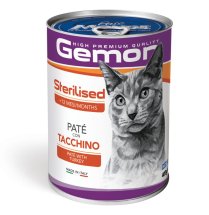 Вологий корм Gemon Cat Sterilised для котів з індичкою - 400 г