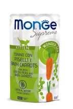 Вологий корм Monge Cat Kitten для кошенят тунeць із зеленим горошком та молодою морквою - 80 г