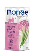 Вологий корм Monge Cat Sterilised для стерилізованих котів тунeць з кіноа та стручковою квасолею - 80 г