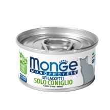 Вологий корм Monge Cat MONOPROTEIN для котів м'ясні пластівці кролик - 80 г
