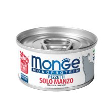 Вологий корм Monge Cat MONOPROTEIN для котів м'ясні пластівці яловичина - 80 г