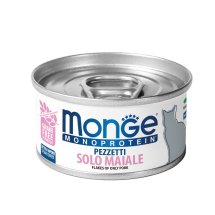 Вологий корм Monge Cat MONOPROTEIN для котів м'ясні пластівці свинина - 80 г