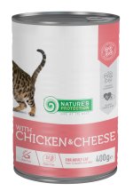 Вологий корм Nature's Protection Cat Adult Сhicken & Сheese для котів з куркою і сиром - 400 г