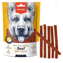 Ласощі Wanpy Dog Soft Beef Jerky Slices В’ЯЛЕНА ЯЛОВИЧИНА З КАЧКОЮ СЛАЙСИ для собак - 100 г