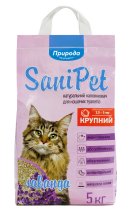 Наповнювач бентоніт Природа Sani Pet велика гранула з лавандою - 5 кг