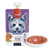 Вологий корм Wanpy Dog Duck Carrot & Pea ВАНПІ крем-пюре КАЧКА З МОРКВОЮ для собак - 90 г