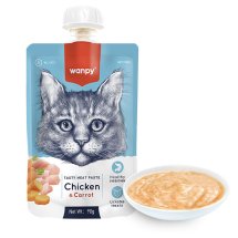 Вологий корм Wanpy Cat Chicken & Carrot крем-пюре КУРКА З МОРКВОЮ для котів - 90 г