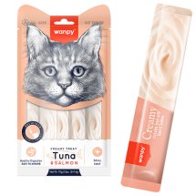 Рідкі ласощі Wanpy Cat Creamy Lickable Treats Tuna & Salmon ТУНЕЦЬ З ЛОСОСЕМ для котів - 70 г