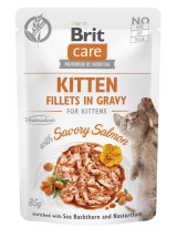 Вологий корм Brit Care Cat Fillets in Gravy with Savory Salmon для котів філе в соусі з лососем пауч - 85 г