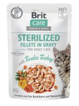 Вологий корм Brit Care Cat Sterilized для стерилізованих котів філе в соусі з індичкою пауч - 85 г