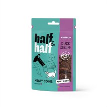 Ласощі для собак Half&Half у формі м'ясних монеток з качкою - 100 г