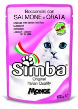 Вологий корм Monge SIMBA Cat Wet для котів лосось та рибка дорі - 100 г