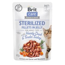 Вологий корм Brit Care Cat Pouch для кастрованих котів в желе качка та індичка - 85 г
