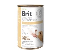 Вологий корм Brit GF VetDiet Dog Hepatic для собак, для підтримки роботи печінки індичка та горошок - 400 г