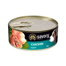 Вологий корм Savory Dog для цуценят усіх порід з куркою - 100 г