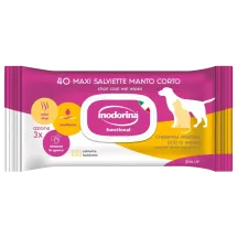 Вологі серветки Inodorina Functional Cheratina Vegetale Olio Di Argan для короткошерстних собак та котів з аргановою олією та ароматом жасмину - 40 шт