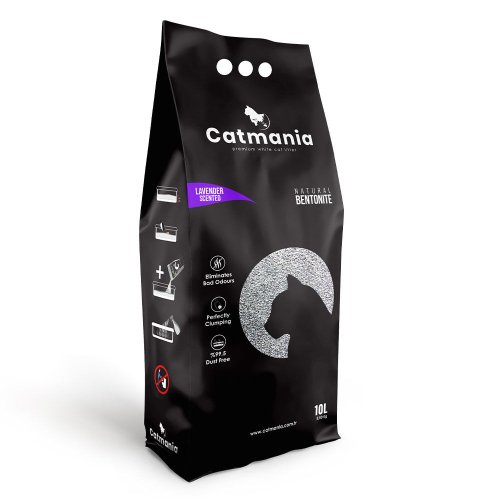 Бентонітовий наповнювач CatMANIA лаванда + фіолетові гранули - 10 л
