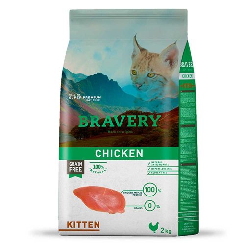 Сухий корм Bravery Kitten Chicken для кошенят з куркою - 2 кг