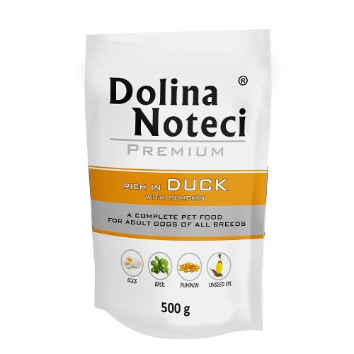 Вологий корм Dolina Noteci Dog Premium Для собак пауч з качкою та гарбузом - 500 г