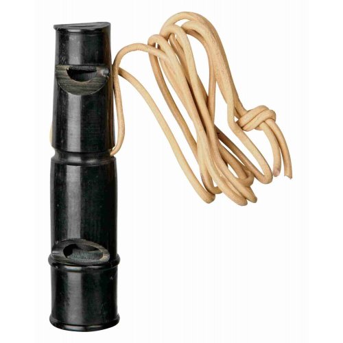 Свисток Trixie Buffalo для тренування собак зі шкіряним шнурком пластиковий - 9 см