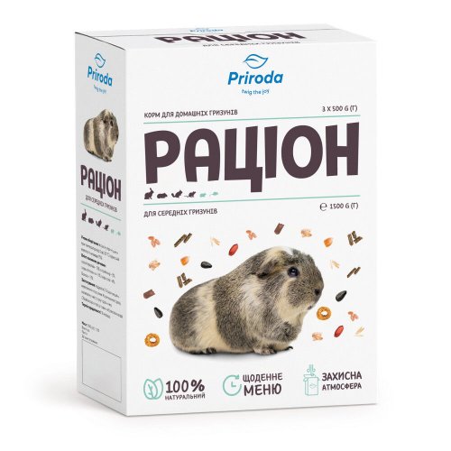 Корм Природа Раціон для середніх гризунів - 1.5 кг
