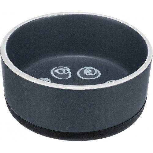 Миска Trixie для собак Jimmy чорна з лапкою на гумовій основі керамічна 750 мл 16 см - 1 шт