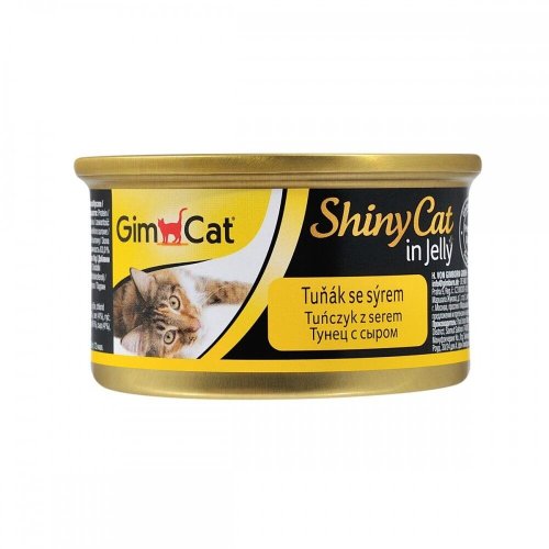 Вологий корм GimCat Shiny Cat для котів з тунцем та сиром - 70 г